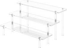 3 Tier Clear Acrylic Display Risers Perfume Organizer Cupcake Stand