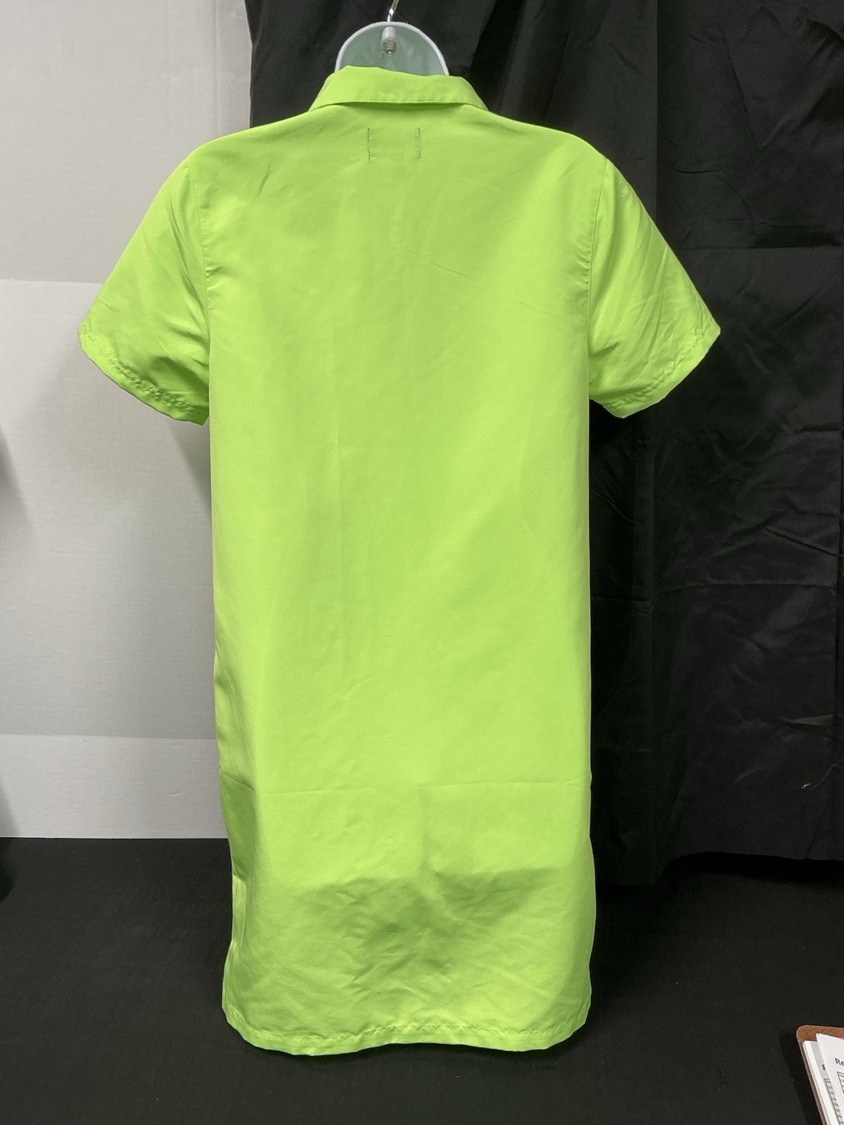 NWT Stussy Nomi House Dress Light Neon Green Stussy Logo Snap Closure Size Small thumbnail 2