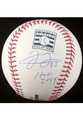 Frank Thomas Signed Hall of Fame Logo OML Baseball Inscribed "HOF 2014" (JSA)