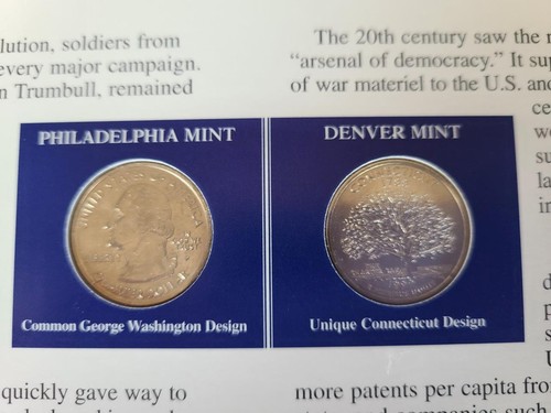 1999 POSTAL SOCIETY CONNECTICUT STATEHOOD QUARTER DESCRIPTION PANEL #U277 - Picture 4 of 6