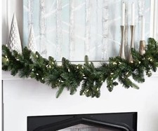 Bethlehem Lights 108 Overlit Christmas Prelit Evergreen Tree Garland Clear LEDs