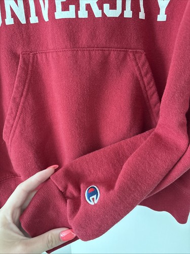 Stanford University Champion Hoodie Men's Small Red Pullover Sweatshirt GREAT - Picture 3 of 6