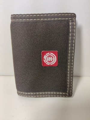 Vintage Element Skateboards Brown Tri-fold Wallet Made In Usa Nice!