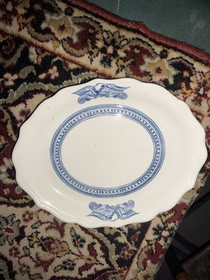 Vintage Syracuse China Liberty Blue Eagle Patriotic Small Oval Plates