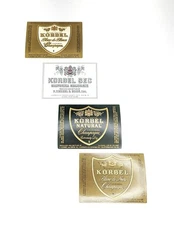 Lot (4) Vintage New 1970s 1980s Korbel California Champagne Labels Matched Set