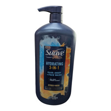Suave Men Hydrating 3 in 1 Hair  Body  Face Wash, Citrus  Musk, 30 fl oz.