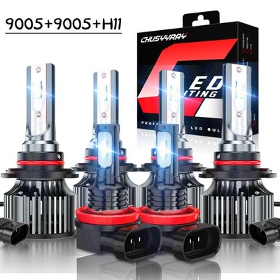 For Mitsubishi Lance2008-2017 COMBO 9005+9006 LED Headlight H11 Fog Light Bulbs