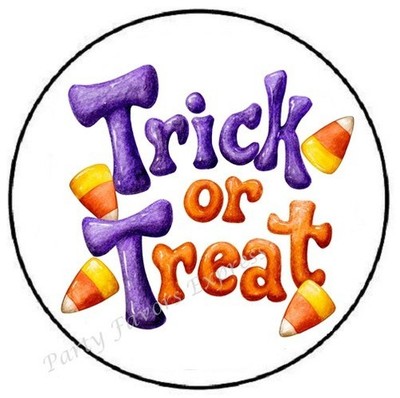 TRICK OR TREAT HALLOWEEN ENVELOPE SEALS LABELS STICKERS PARTY FAVORS