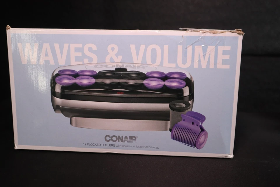✨ Conair Ceramic Flocked Hot Rollers 12 Large & Jumbo Heated Curlers with Clips - Image 3 of 3