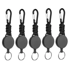 Heavy Duty Split Retractable Key Tool Reel Holder Steel Clip Chain Belt US New