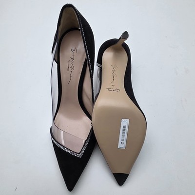 Giorgio Armani Asymmetric Rhinestone Pumps in Suede & PVC Size 39 (Exhibition