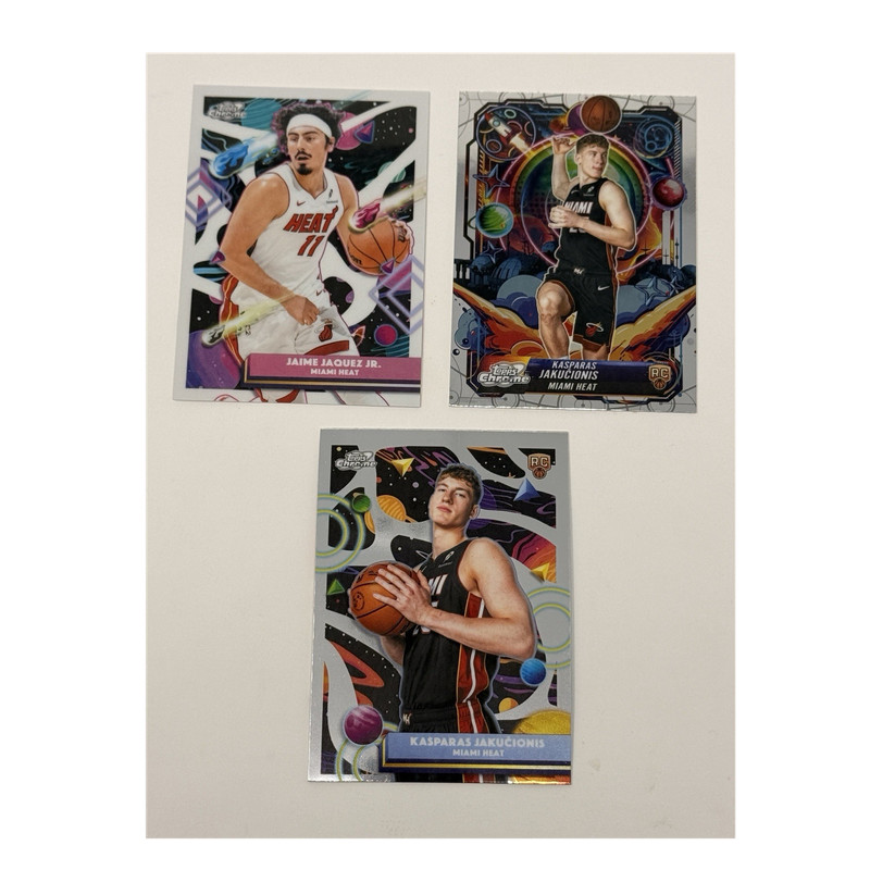 2026 Topps Chrome Cosmic Miami 3-Card Lot Jamie Jaquez and Kasparas Jakucionis