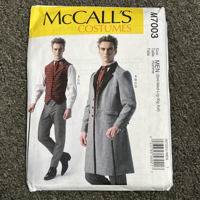 Victorian Suit Coat Vest Pants Costume Men size S-XXL McCall 7003/MP560 Pattern