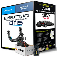 Für AUDI A3 Sportback Typ 8YA Anhängerkupplung abnehmbar +eSatz 7pol 11.19- AHK
