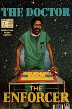 Julius Erving COMIC COVER 1980’s Costacos  Poster On Metal Sign 12x8in /Limited