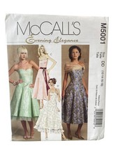 McCall's M5001 Evening Elegance Misses' Petite Lined Dresses Size 12-18 Uncut FF