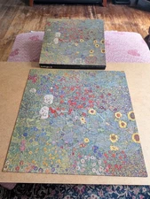 Springbok FARM GARDEN WITH SUNFLOWERS 500 Piece Puzzle COMPLETE Gustav Klimt Vtg
