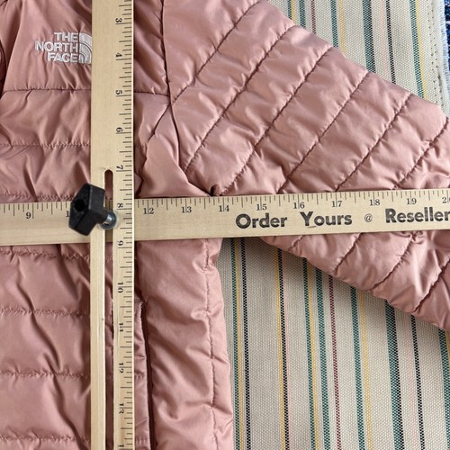 North Face Jacket Girls XS 6 Pink Quilted Hooded Full Zip Sherpa Lined Warm - Picture 5 of 10