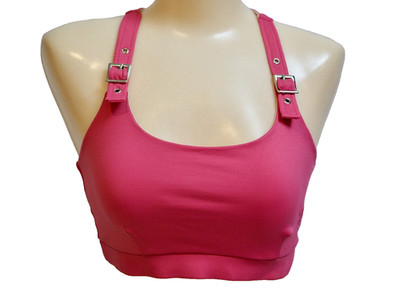Equilibrium Activewear Racer Back Bra Top T431 Buckle Pink ML