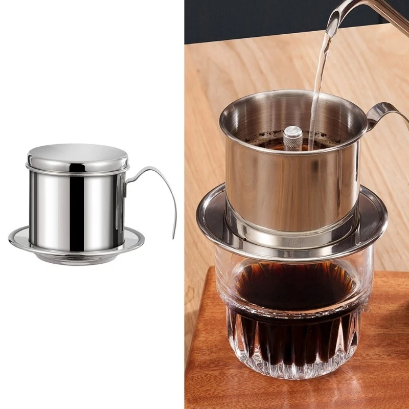 Cafetera profesional a prueba de herrumbre construcción de metal herramienta goteadora de café Foto 2 de 4