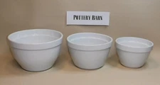 Pottery Barn ~ Set of 3 White Nesting Mixing Bowls