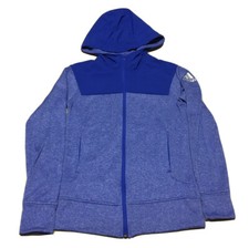 Womens Ladies ADIDAS ClimaWarm Long Sleeve Full Zip Hoodie Blue Sz XS Thumbholes
