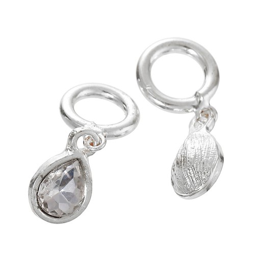 Sexy Sparkles 3-Pack Tear Drop Clear Rhinestones Charm Pendants for Bracelets or