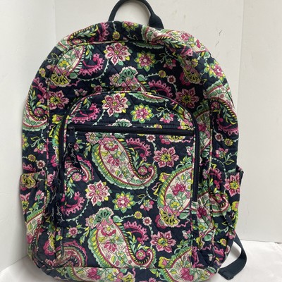 Vera Bradley Large Backpack Paisley Floral Travel School Bag  display picture 1