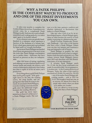 Patek Philippe Golden Ellipse Original 1983 Vintage Watch Advert Werbung Reklame