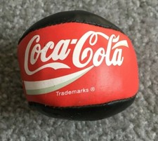 Vintage 1998 Official Coca Cola Logo Hacky Sack Beanbag Ball Red Black White Toy