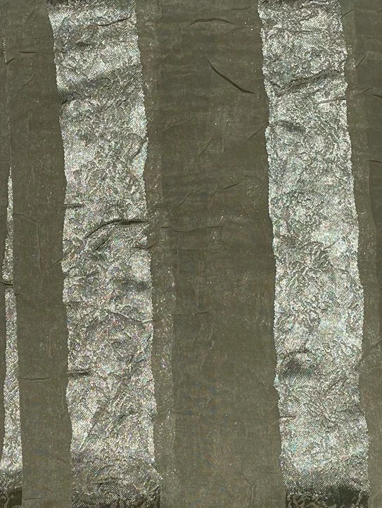 Crystal Green 84" Shimmering Striped Sheer Rod Pocket Single Curtain Panel - Image 2 of 4