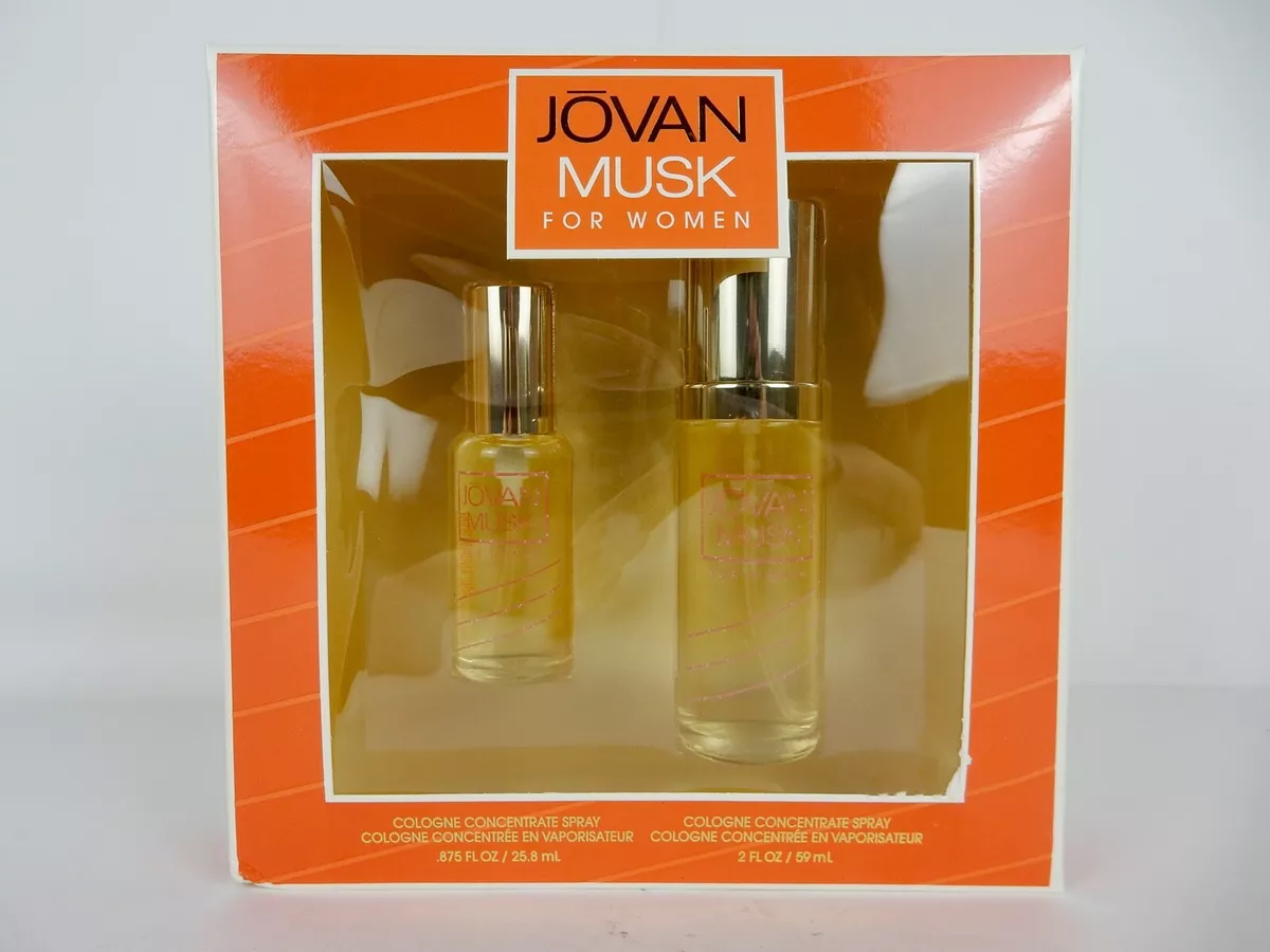 JOVAN MUSK COLOGNE CONCENTRATE SPRAY 2 PIECE SET WOMEN 2 OZ