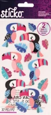 Sticko TOP US BIRDS - TOUCAN Flat Stickers Cardinal Blue Jay Crow Finch Dove