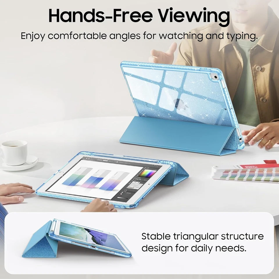 Case for iPad 9th 8th 7th Gen 10.2'' Glittering Sparkly Cover Shiny Clear Shell - Image 4 of 4