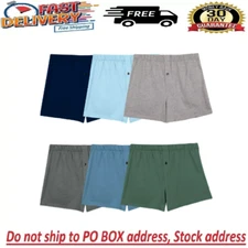 6 Pack Fruit of the Loom Men's Assorted Knit Boxers Soft Knit Fabric Sizes S-3XL