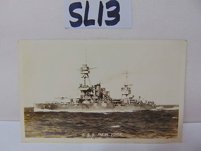 VINTAGE 1920'S US NAVY PICTURE POSTCARD UNUSED U.S.S. USS NEW YORK OPEN SEA 