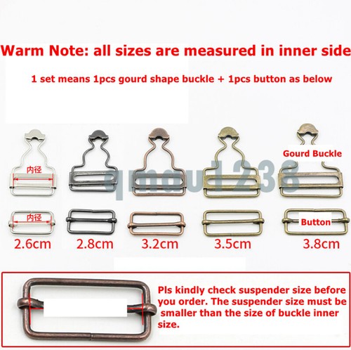 1 Pair Dungaree Fastener Clip Buckle 28MM-50MM Metal For Suspenders Strap Craft - Picture 6 of 13