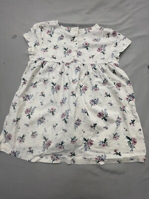 Carters Girl Blouse Tunic Top Size 8 white/ Flowers 