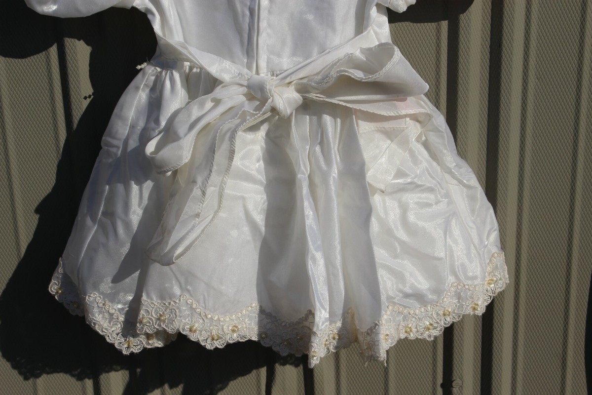Lida California Dress Vintage White Beaded Pageant Flower Girl 