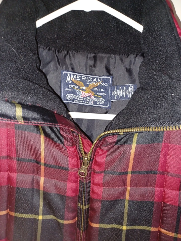 Chaleco con cremallera completa XL estilo cuadros marca American Living para hombre Foto 2 de 4