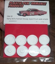 PPP HM-9 NASCAR 1/25 60s HOLMAN MOODY 9" WHEELS SET STOCK CAR MODEL PARTS