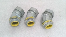 HALEX 86507B 45-DEGREE LIQUID TIGHT CONNECTOR, 3/4", INSULATED THROAT (LOT OF 3)