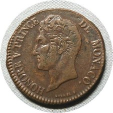 elf Monaco 5 Centimes 1837 . CM  Prince Honore V
