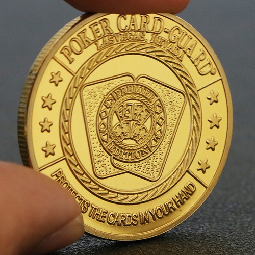 Poker Chips Casino Collection Gold Plated Challenge Coin Green Clover Good Luck - Picture 7 of 12