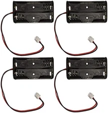 4 Pack 2 AA Battery Holder w JST Connector,  2.26" x 1.25" x 0.59"