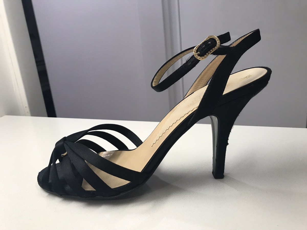 Emporio Armani by Giorgio Armani Black Heels Satin Sandals 38 - Main Image