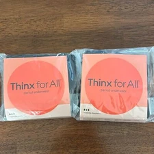 NEW NWT 2 packs of THINKX For All period underwear black bikini size Small