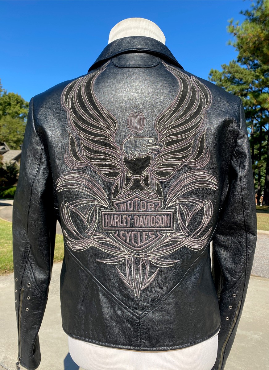 Harley-Davidson Women's ISIS Eagle Black Leather Jacket XL