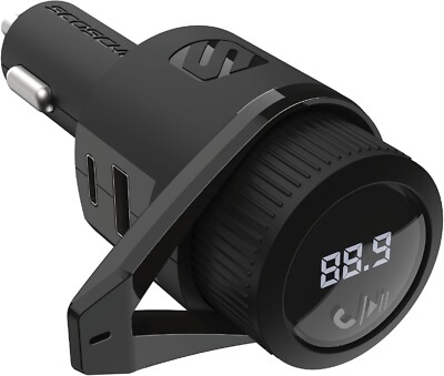 BTFM9 FM Bluetooth Transmitter Car, Dual 12W USB-C and USB-A Charging Ports, Fas