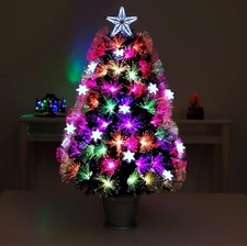 Christmas Concepts® 3ft (36") Black Multi Coloured Fibre Optic Tree